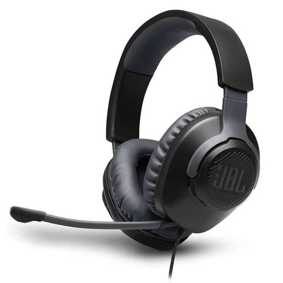 JBL Quantum 100 vezetékes mikrofonos gaming fejhallgató (JBLQTM100BLK)