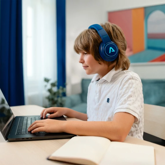 LAMAX GlowKid1 Blue Bluetooth gyerek fejhallgató kék (8595724902928)