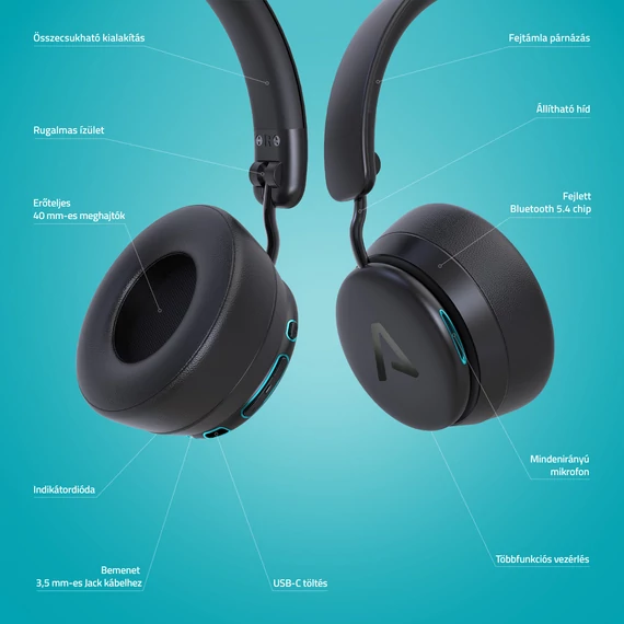 LAMAX Blaze3 Bluetooth fejhallgató fekete (8596687000201)