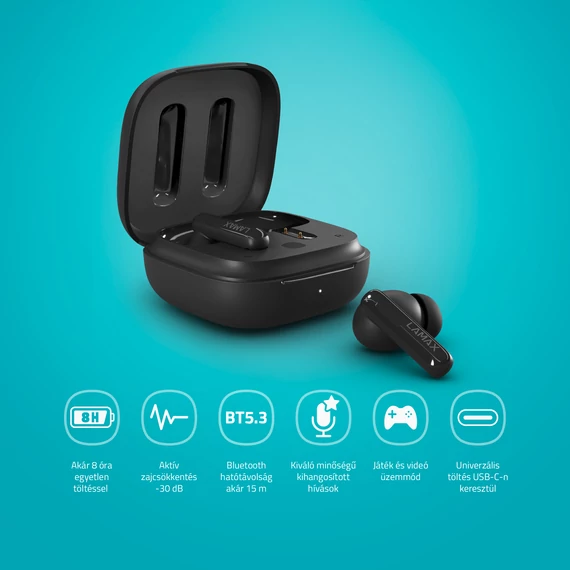 LAMAX Clips1 Plus Black Bluetooth fülhallgató fekete (LXIHMCPS1PSBA)