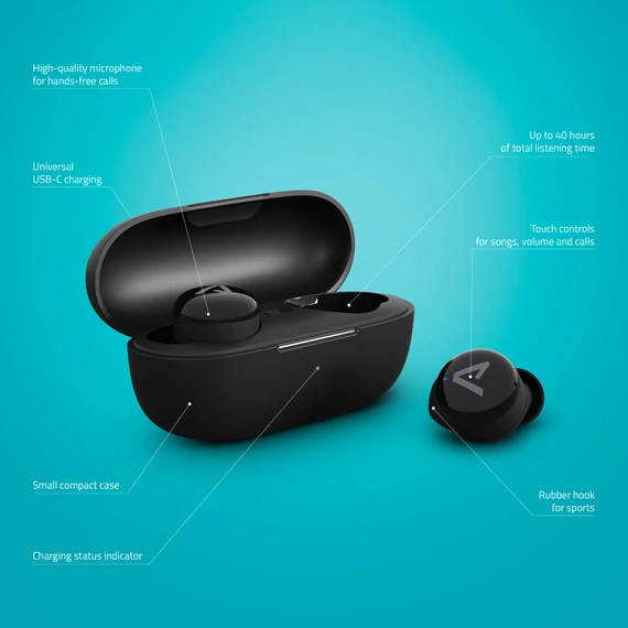 LAMAX Dots3 Bluetooth fülhallgató fekete (LXIHMDOTS3NBA)