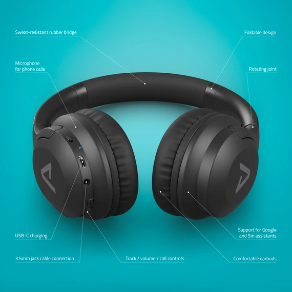 LAMAX Base2 Bluetooth fejhallgató fekete (LXOHMBASE2NBA)