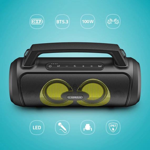LAMAX PartyGo1 Bluetooth hangszóró fekete (LXPSMPGO1NNBA)