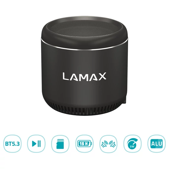 LAMAX Sphere2 Mini Bluetooth hangszóró fekete (LXWSMSPR2MCBA)