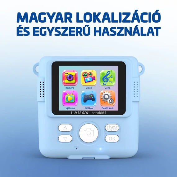 LAMAX InstaKid1 Blue Instant hőpapíros fényképezőgép, kék