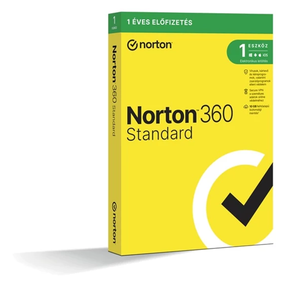 Norton 360 Standard 10GB HU 1 felhasználó 1 eszköz 1 év dobozos vírusírtó szoftver (21416707)