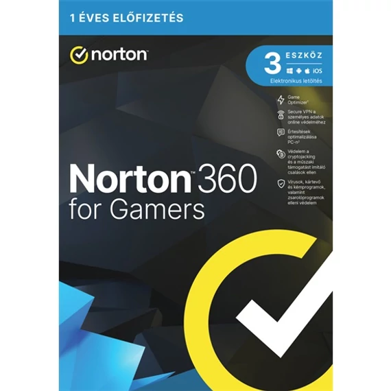 Norton 360 Gamer 50GB HU 1 felhasználó 3 eszköz 1 év dobozos vírusírtó szoftver (21418946)