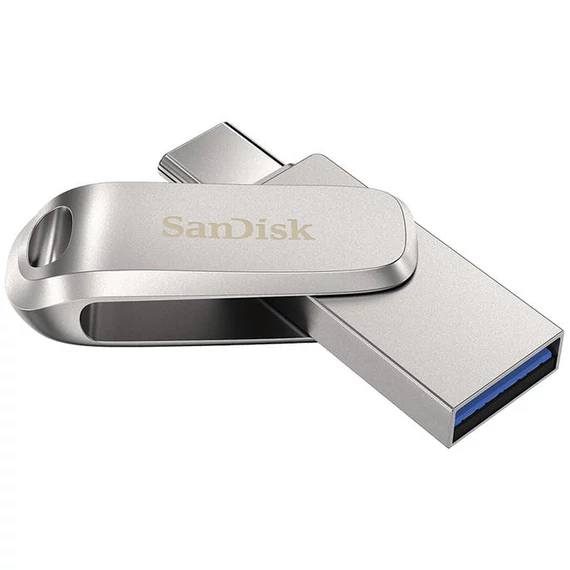 SanDisk DUAL DRIVE LUXE PenDrove USB 3.1 USB-C 128GB ezüst (00186464)