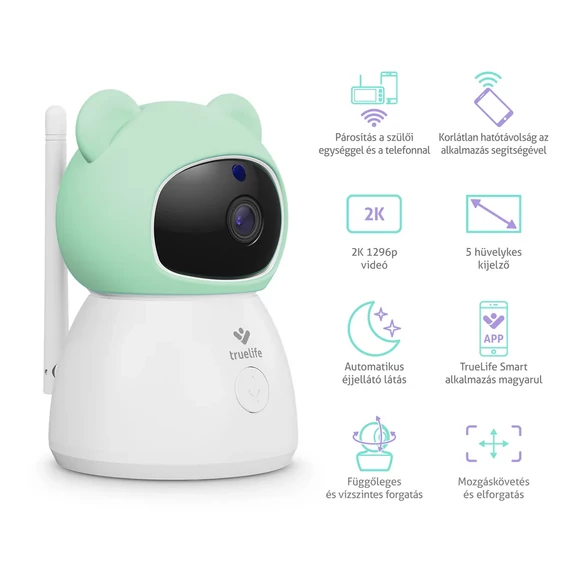 TrueLife NannyCam R6 Dual Smart kamerás bébiőr (TLVMMNCR6DSWA)