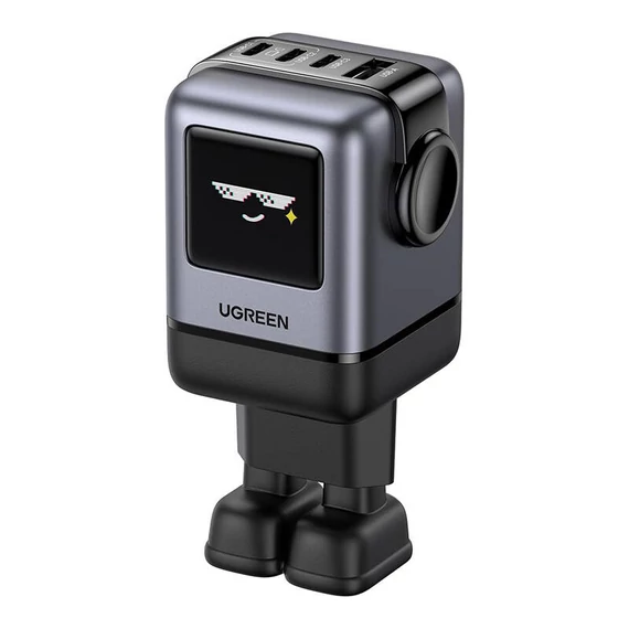UGREEN Nexode RG (Robot GaN) hálózati töltő, 3x USB-C + USB, 100W fekete (45515B)