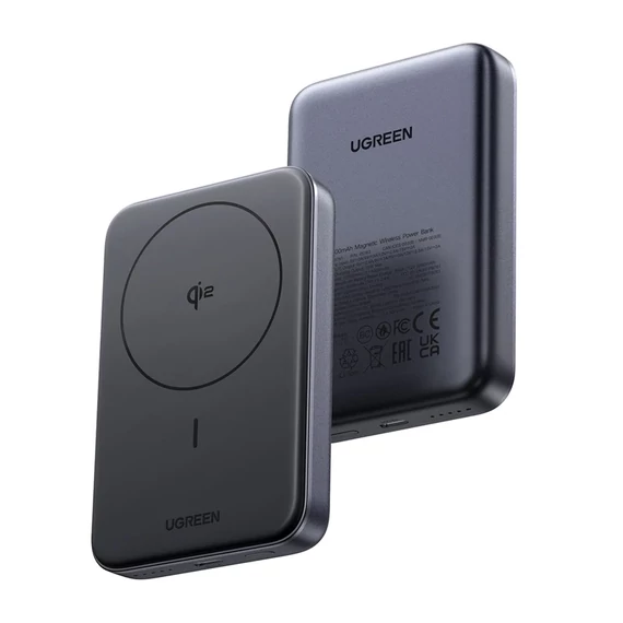UGREEN PB761 MagSafe mágneses powerbank, 10000 mAh, 30W, Qi2 (fekete)