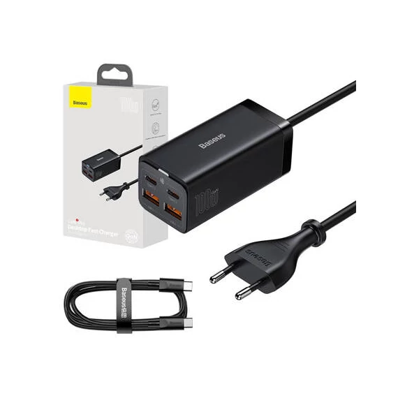 Baseus GaN3 Pro Charger - 100W (2xUSB-C + 2xUSB)