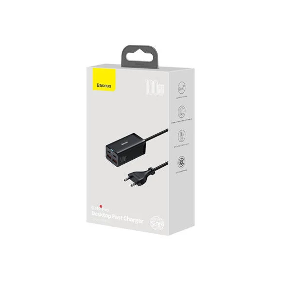 Baseus GaN3 Pro Charger - 100W (2xUSB-C + 2xUSB)
