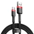 Baseus Cafule USB Type-A – USB Type-C 18W gyorstöltő adatkábel 0.5m, fekete-piros (CATKLF-A91)