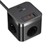 Baseus PowerCombo Cube töltőállomás 30W 3×CEE 7/3 2×USB-A 2×USB-C fekete (E00066400117-00)