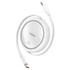 Baseus Free2Draw Mini USB Type-C 100W automata behúzós gyorstöltő adatkábel 1m fehér (P10364500211-00)