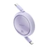 Baseus Free2Draw Mini USB Type-C 100W automata behúzós gyorstöltő adatkábel 1m lila (P10364500511-00)