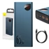 Baseus Adaman Metal Powerbank 20000mAh, PD, QC 3.0, 65W, 2xUSB + USB-C + mikro USB, (kék)